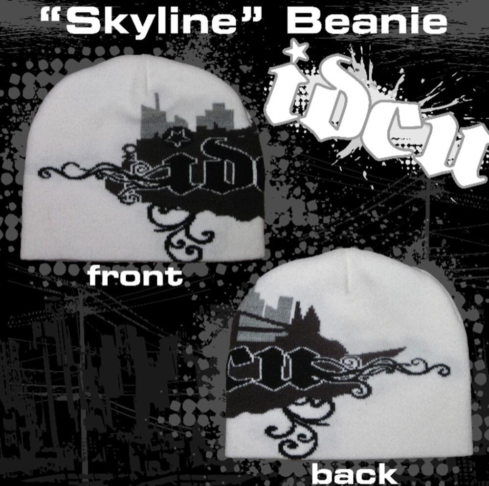 vintage y2k 2000s style idonecameup "Skyline" Beanie grunge emo goth streetwear